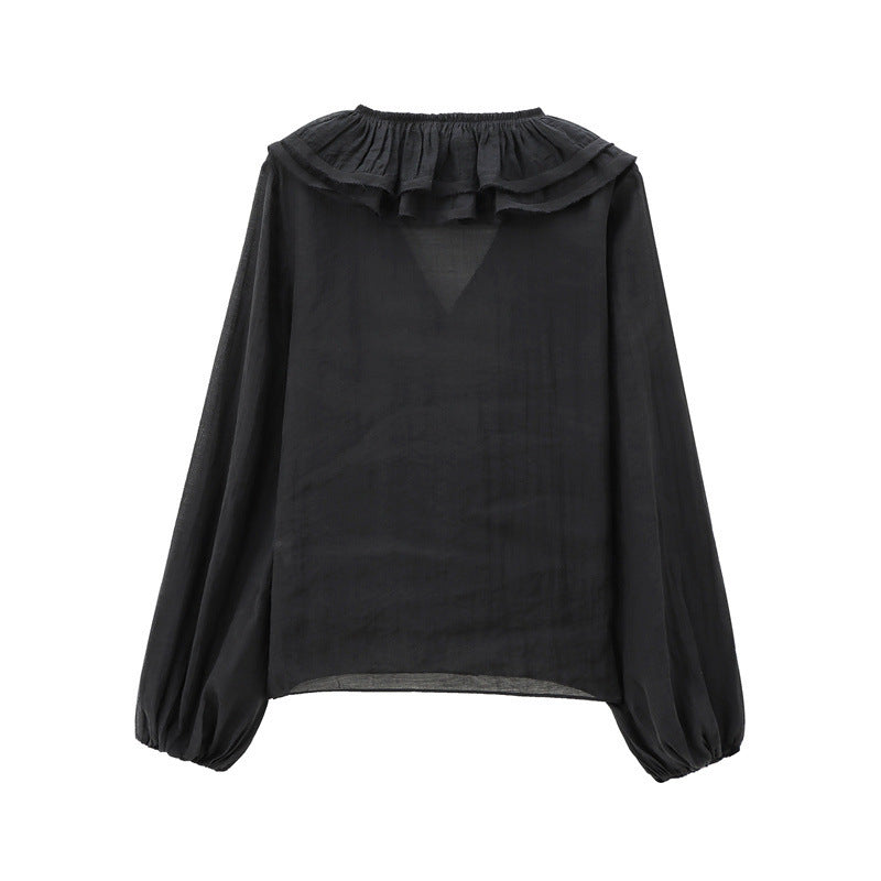 European And American Style Laminated Decoration Loose Pullover Shirt