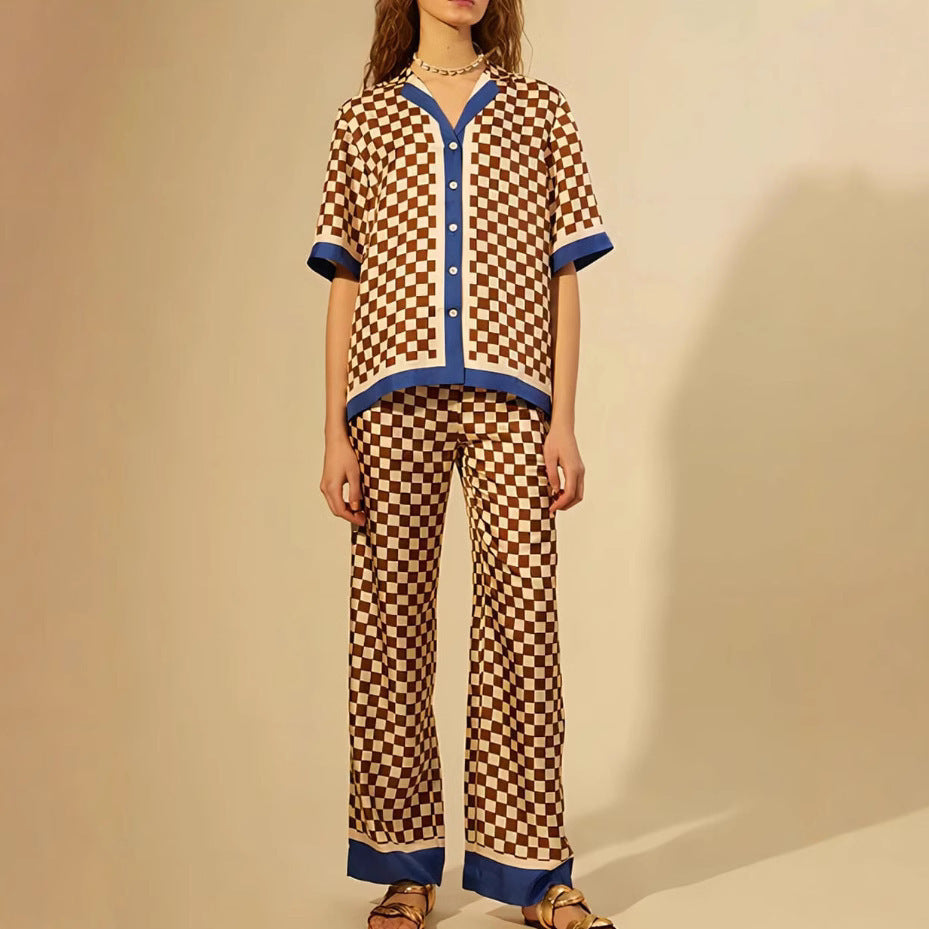 Fashion Casual Plaid Printed Fashion Suit