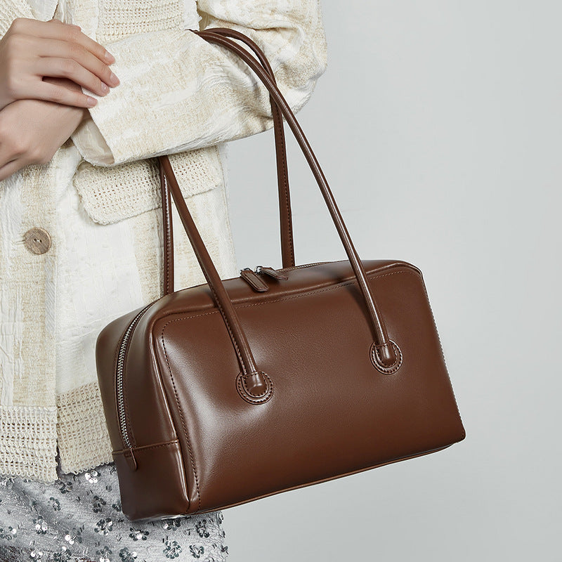 Genuine Leather Boston Women's Portable Shoulder Bag