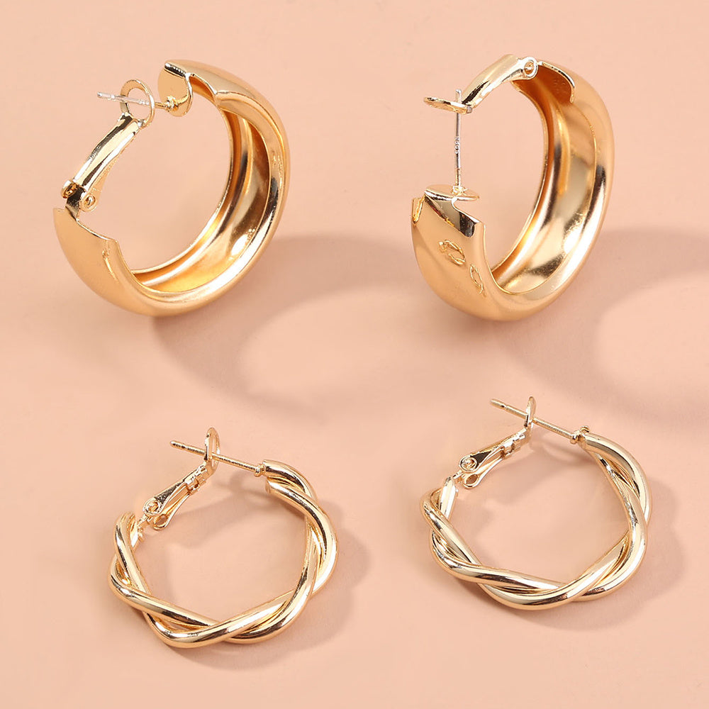 European and American foreign trade hot-selling combination set earrings C-shaped fashion simple temperament earrings Geometric wild earrings