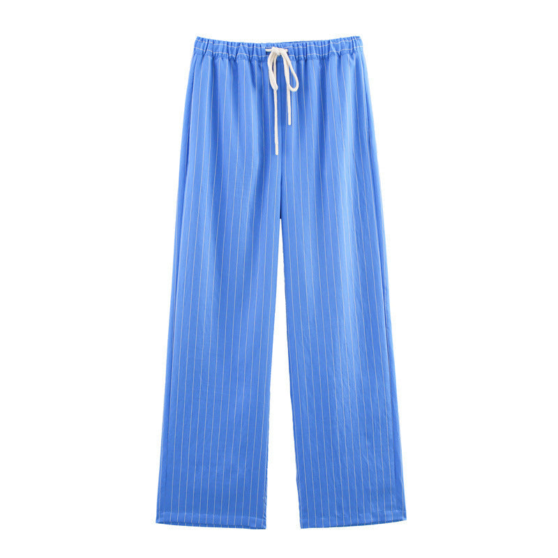 Loose Striped Shirt Pants Suit
