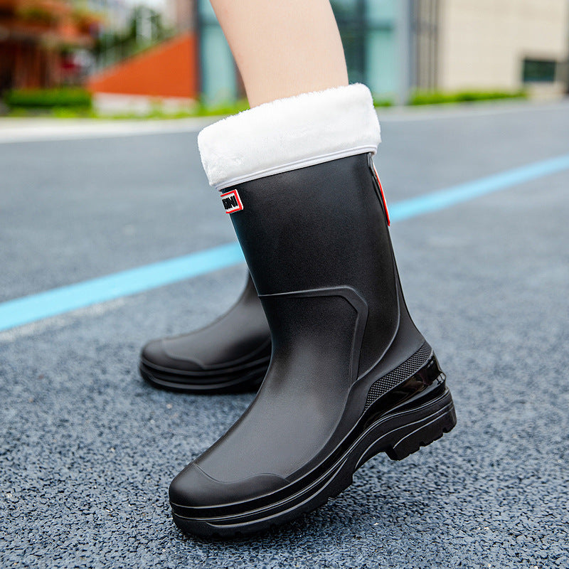 Kitchen High-top Waterproof Non-slip Rubber Shoes Women's Rain Boots