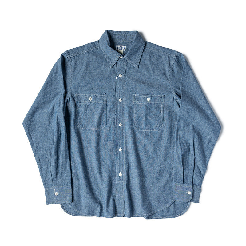Double Patch Pocket Youth Cloth Long-sleeved Shirt
