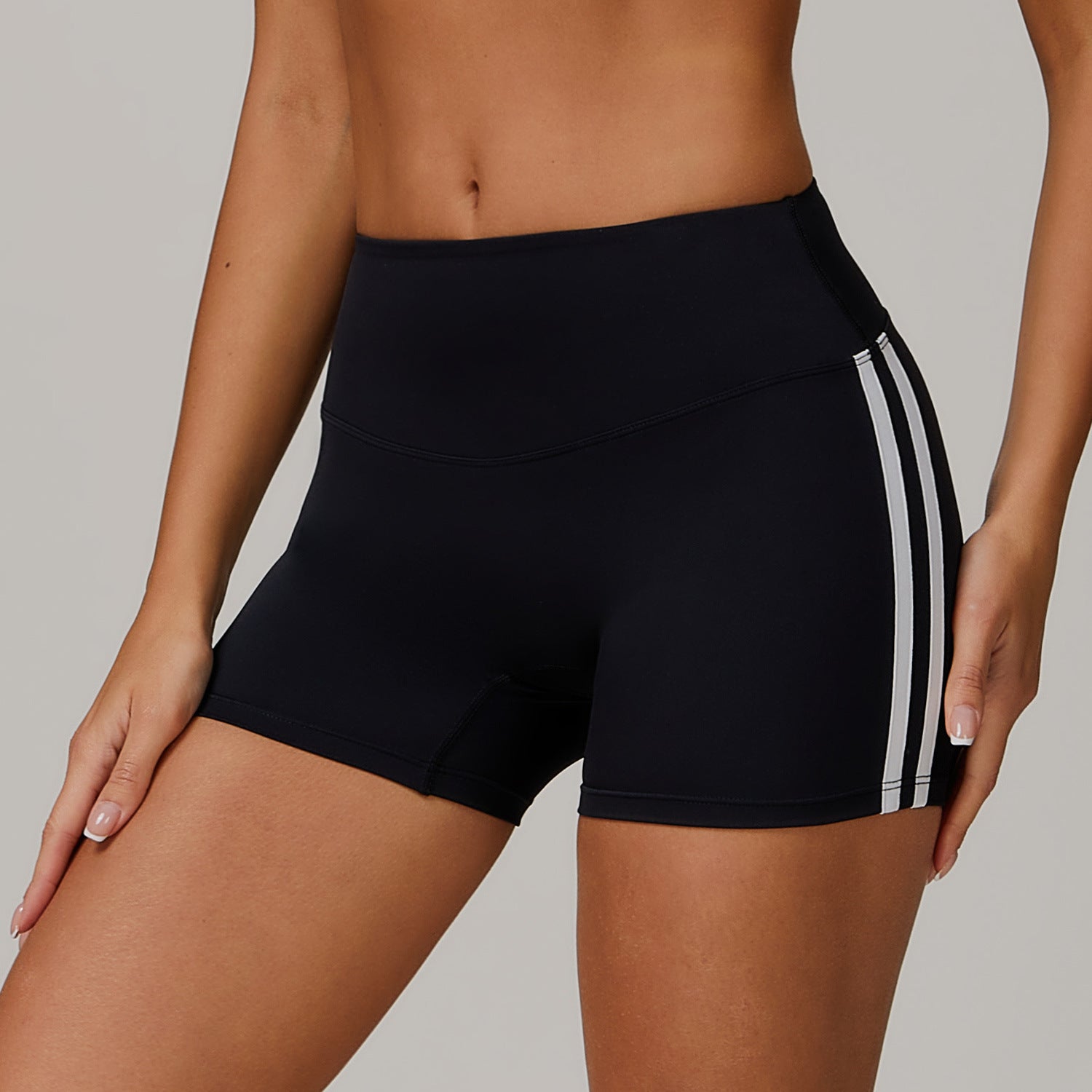 Nude Feel High Waist Yoga Shorts Peach Tight