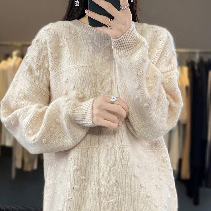 New Stylish Round-neck Wool Sweater For Womenversatile And Effortlessly Chic