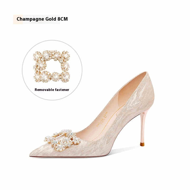 Champagne French Engagement Two-way High Heels