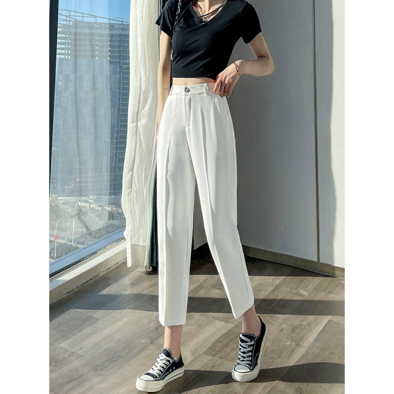 White Suit Pants For Women Spring And Autumn Loose