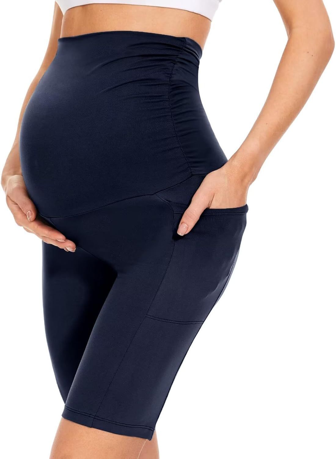 Five-point Pocket Maternity Pants High Waist Slim Fit Maternity Pants