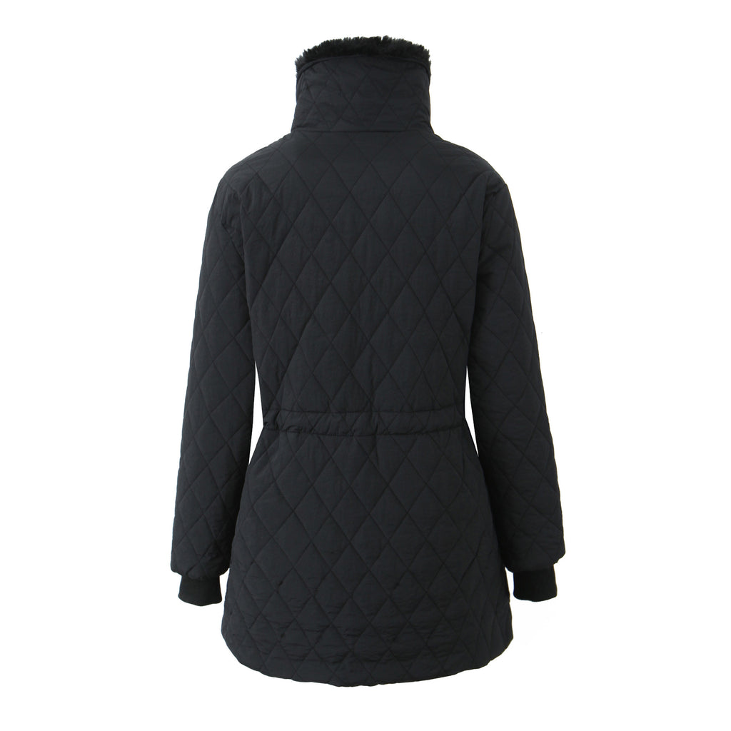 Mid-length Slim-fit Women's Fleece-lined Cotton-padded Cotton-padded