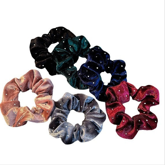 Korean Velvet Ring With Diamond Flannel Simple Headband Hair Accessories Elastic Flannel