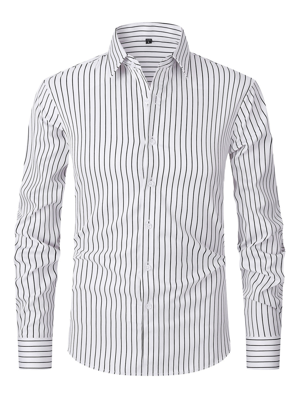 Men's Striped All-matching Ice Silk Long Sleeve Shirt