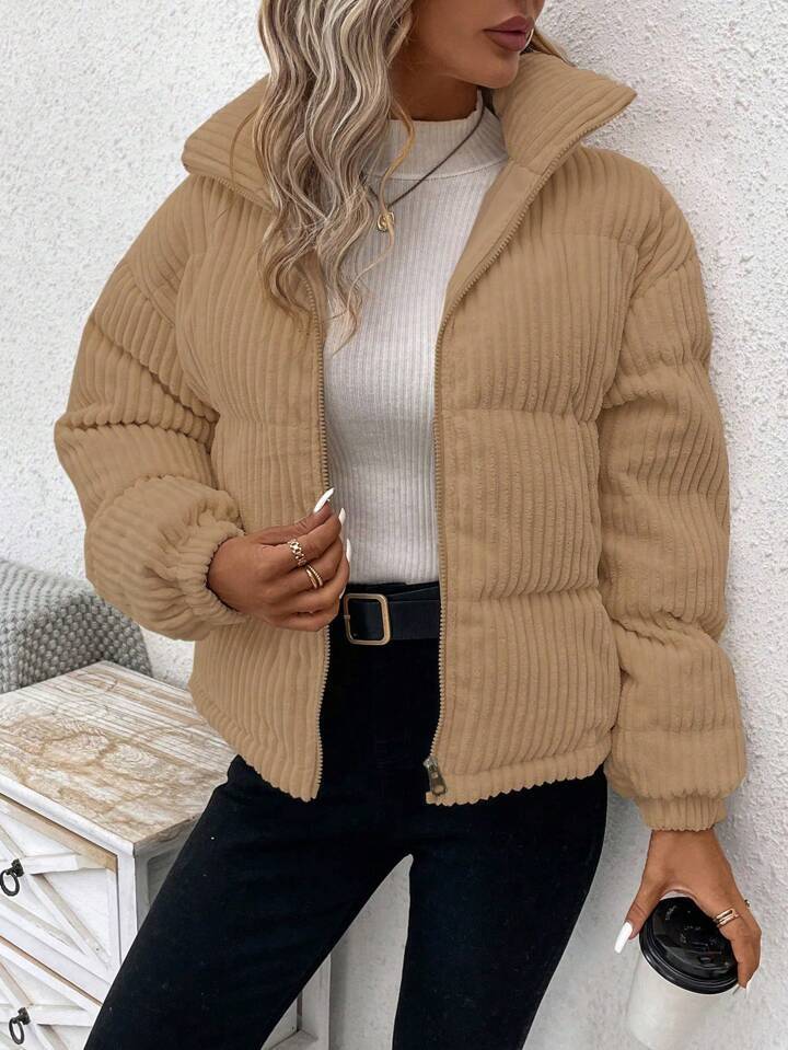 Women's Thickened Plus Size Short Corduroy Cotton Coat Jacket
