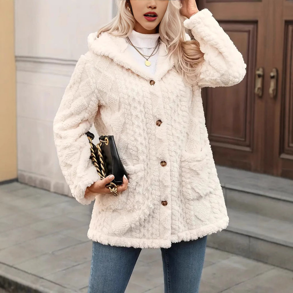 Lapel Warm And Elegant Style Faux Fur Coat