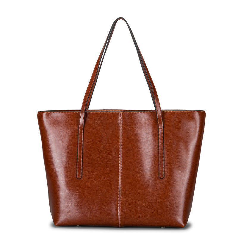 New Women's Fashion Shoulder Cowhide Large Capacity Women's Bag