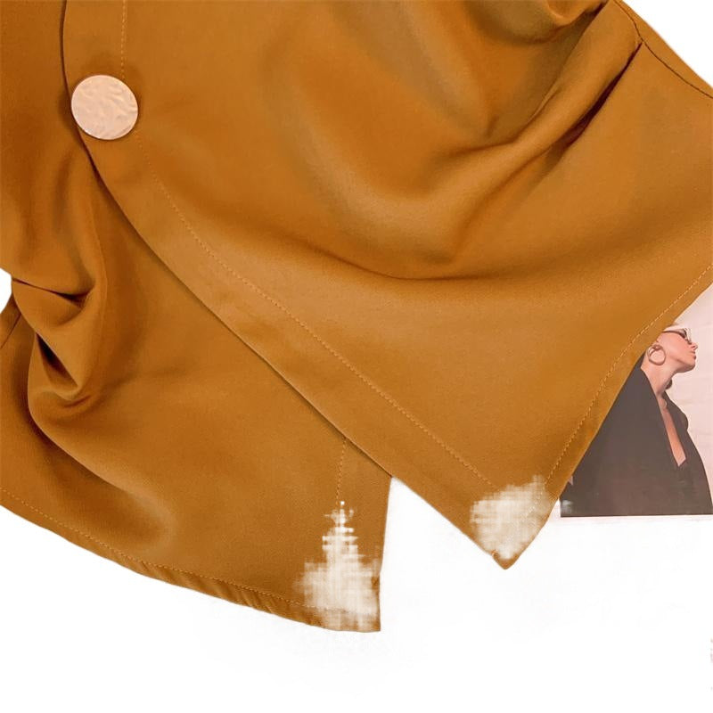 Women's Fashion Cross-Over Irregular Short-Sleeve T-Shirt