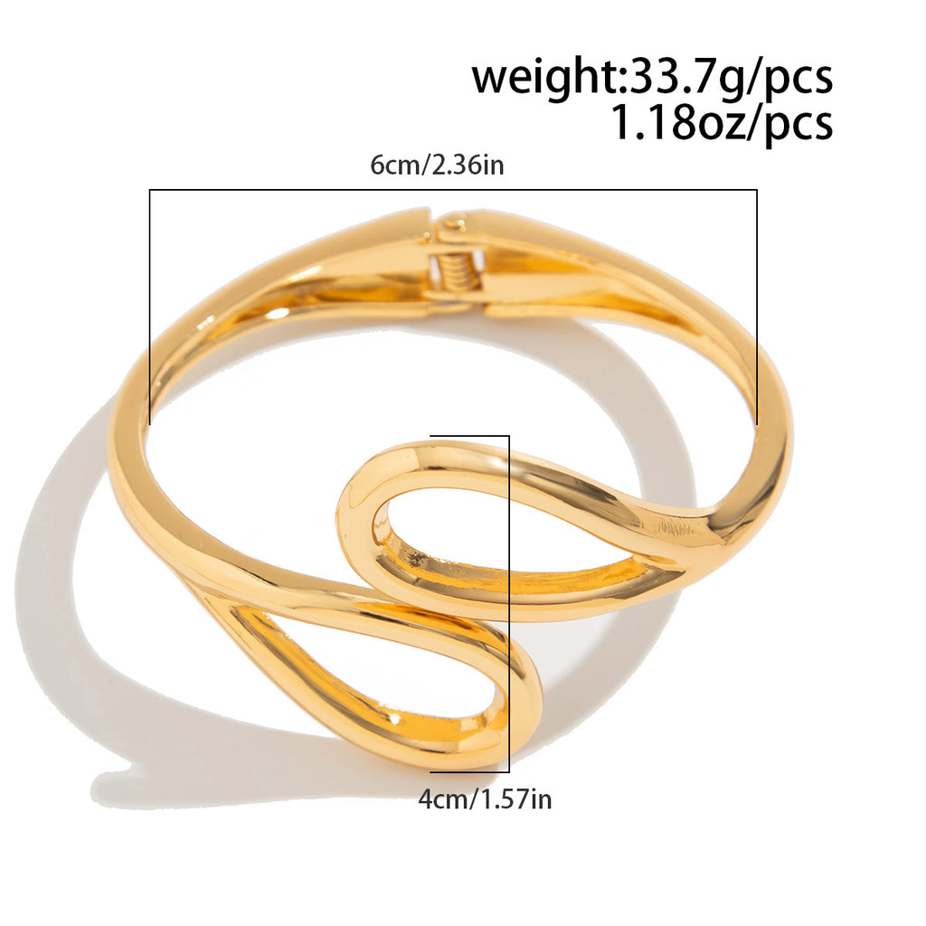 Metal Irregular Glossy Spring Bracelet Suit