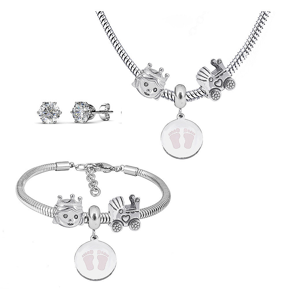 Net Red Ins Simple Cold Wind Temperament Ear Stud Bracelet Set