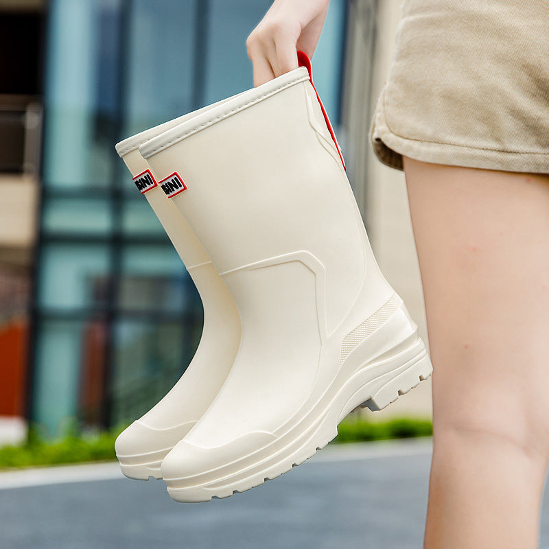 Kitchen High-top Waterproof Non-slip Rubber Shoes Women's Rain Boots