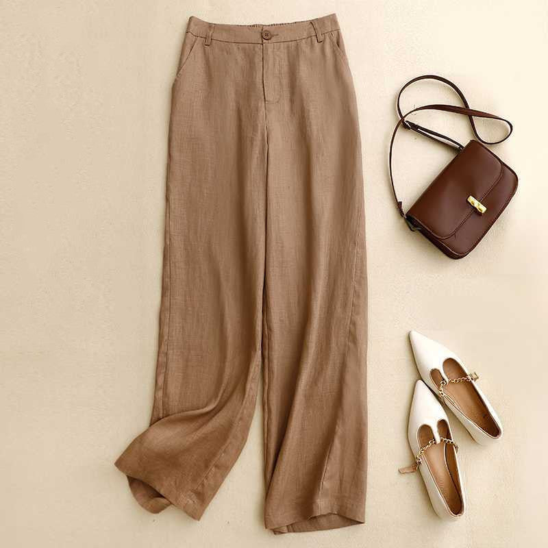 Women's High-end Cotton And Linen Wide-leg Pants