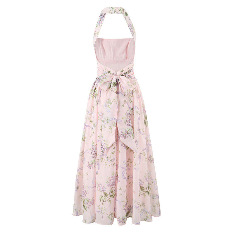 Lightweight Slim Fit Chiffon Split Mid-length Dress