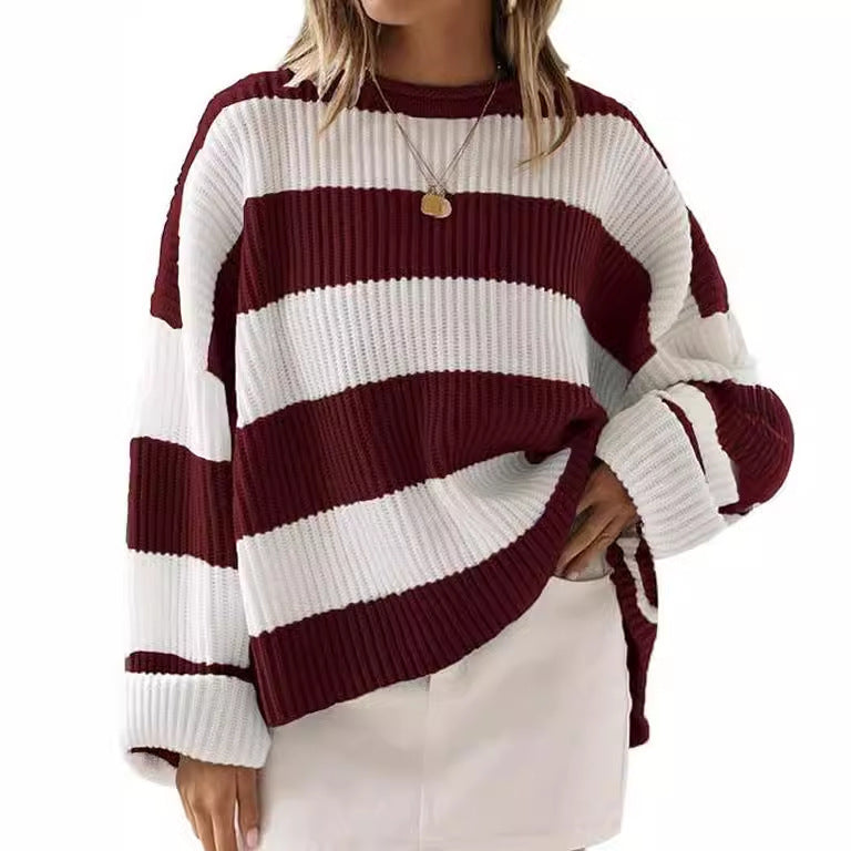 Women's Bell Sleeve Loose Sweater Striped