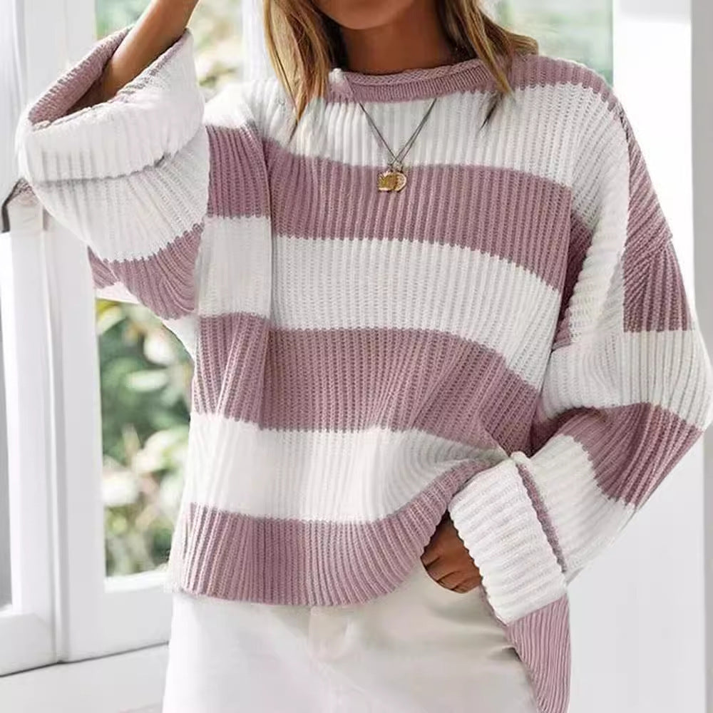 Women's Bell Sleeve Loose Sweater Striped