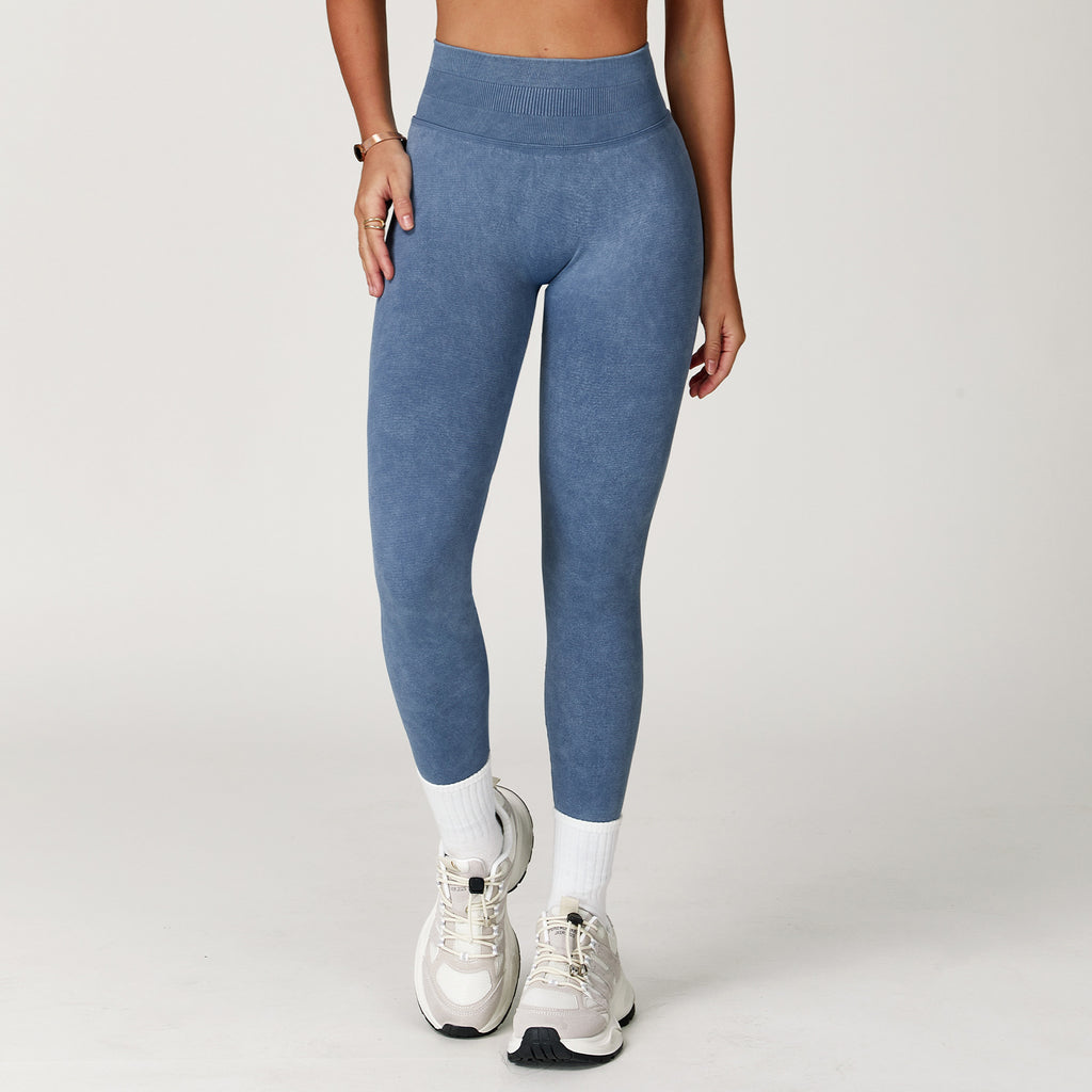 Seamless Stone Washed Yoga Pants High Waist Hip Lift Tight Trousers