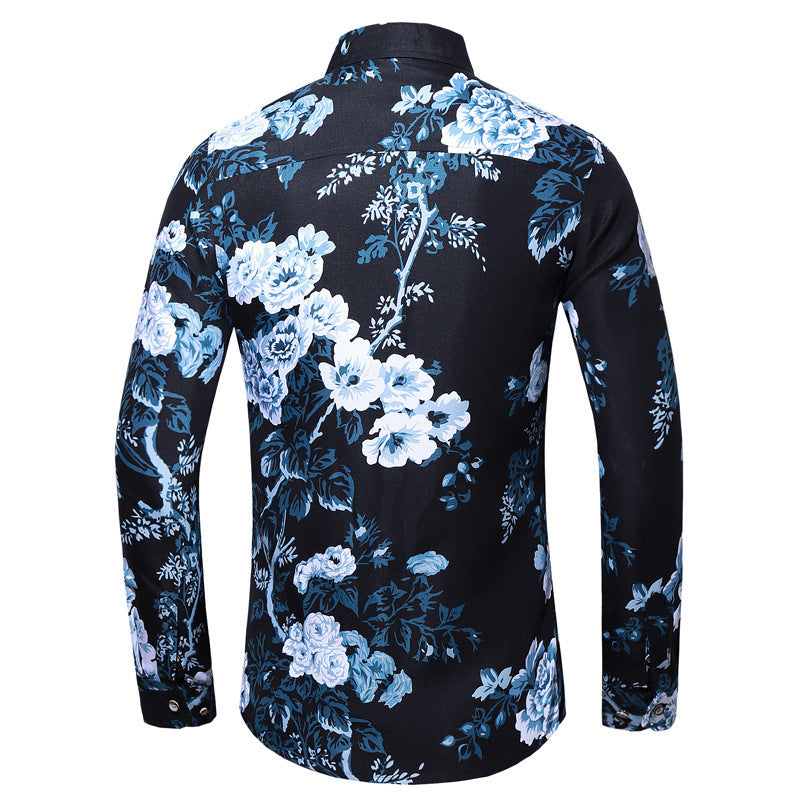 Autumn Chinese Style Long Sleeve Printed Shirt