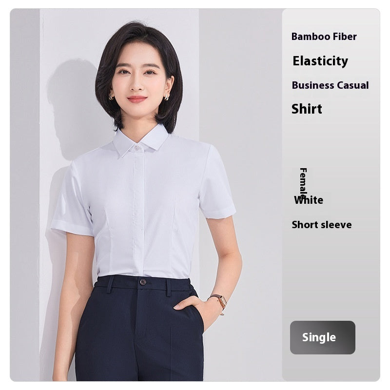Bamboo Fiber Business Short Sleeve Non-ironing Stretch Shirt