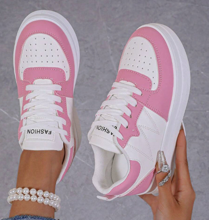 Womens White Chunky-soled Elevating Sneakers