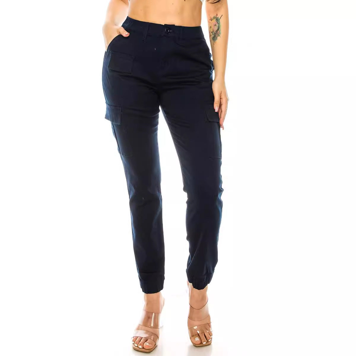 Women's Overalls Multi-pocket Design Elastic