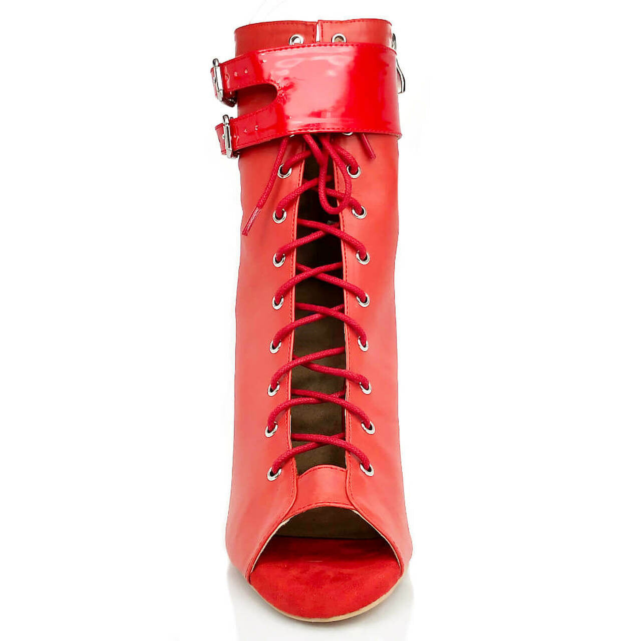 Female Fashion High Heel Open Finger Lace-up High Top Ankle Boots