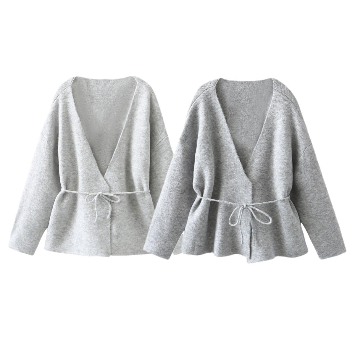 Autumn And Winter Belt Woolen Simple Cardigan Sweater