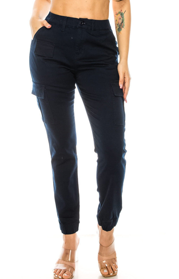 Women's Overalls Multi-pocket Design Elastic