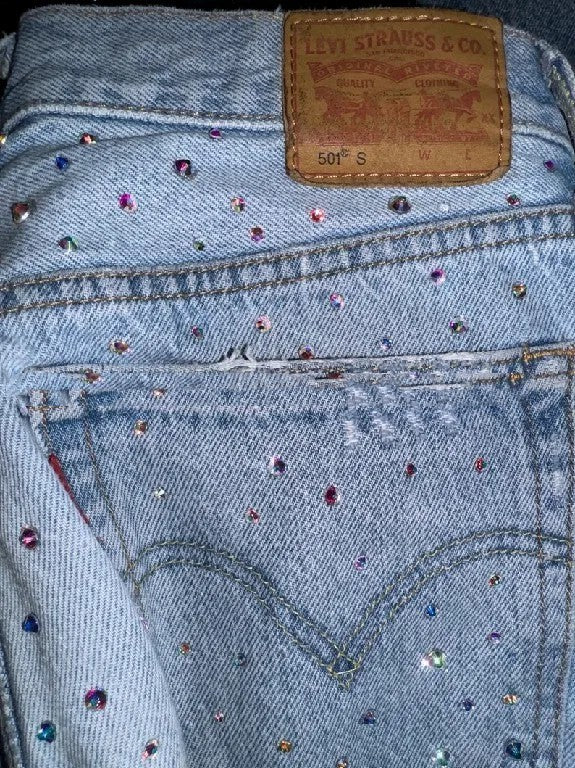 Men's And Women's Jeans With Diamonds