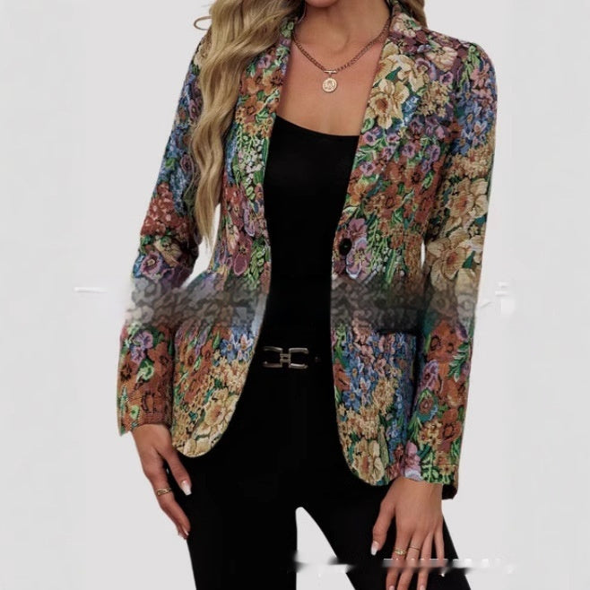 New Suit Fashion Elegant One Button Women's Coat