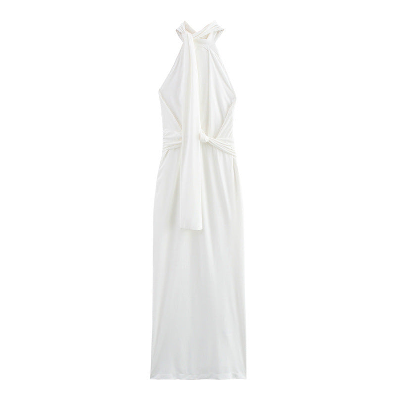 European And American Style Women's Fashion Temperament Waist-controlled Slimming Halter Dress