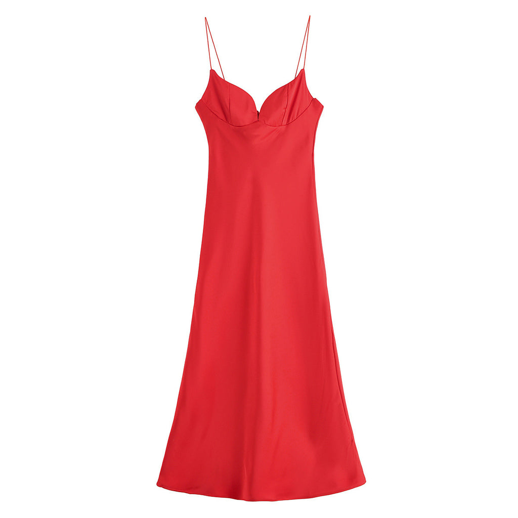 Women's Fashion Vacation Style Silk Texture Dress Long