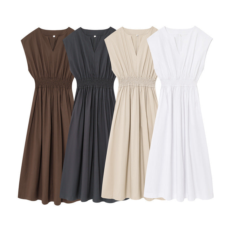 Elegant Graceful Half-open Collar Design Waist-tight Dress