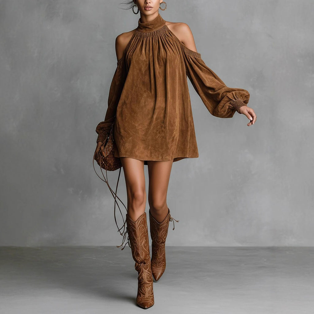 Stylish And Sophisticated Mock-neck Slip Dress