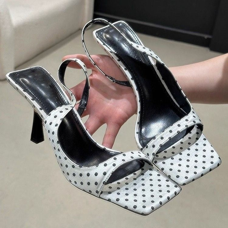 French-style Stiletto Black Square-toe High Heels For Women