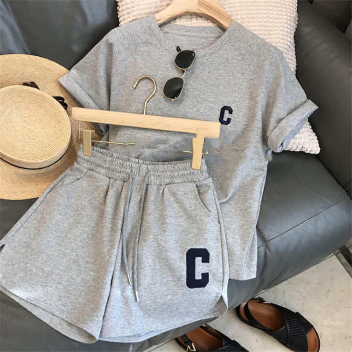 Women's Fashion Casual Loose Short-sleeved T-shirt Shorts Set