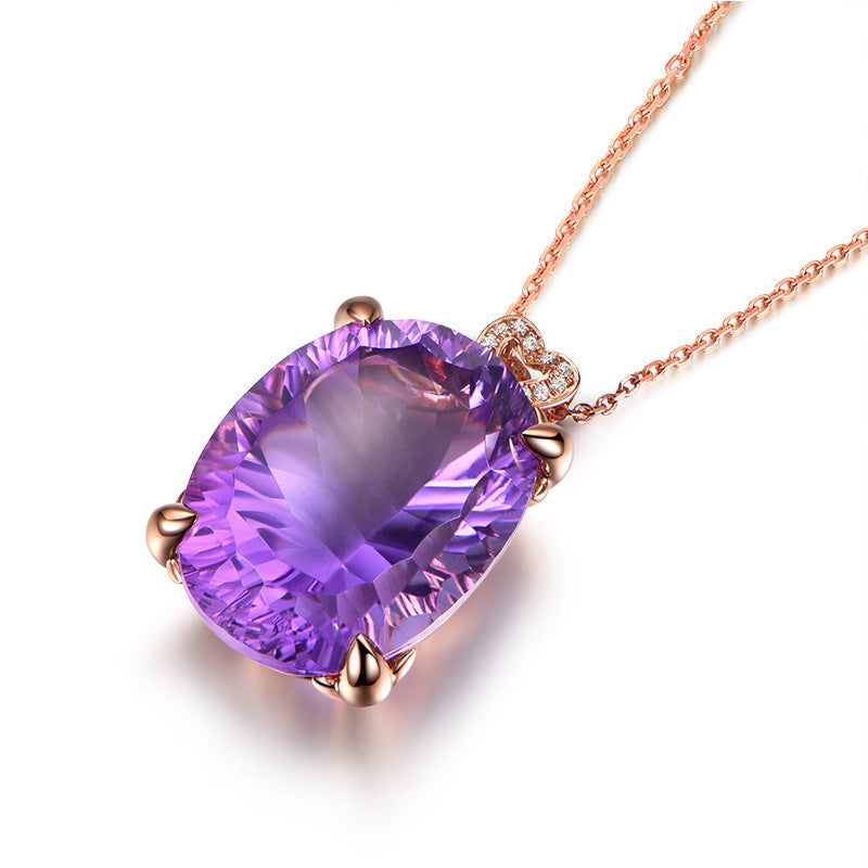 Square Amethyst Ring Jewelry Bracelet Set