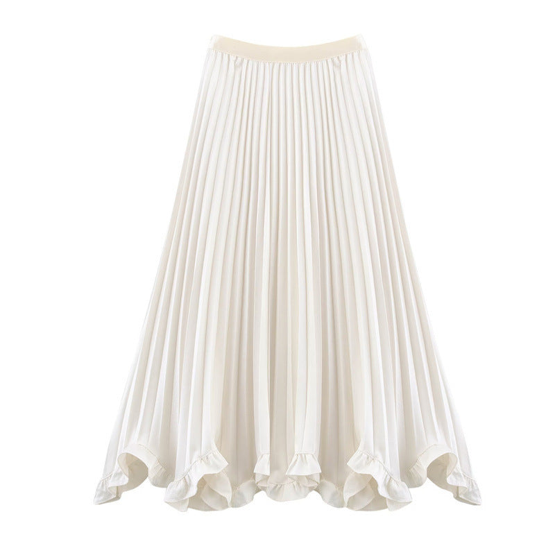 Heavy Industry Petal Wooden Ear Elegant Pleated Skirt