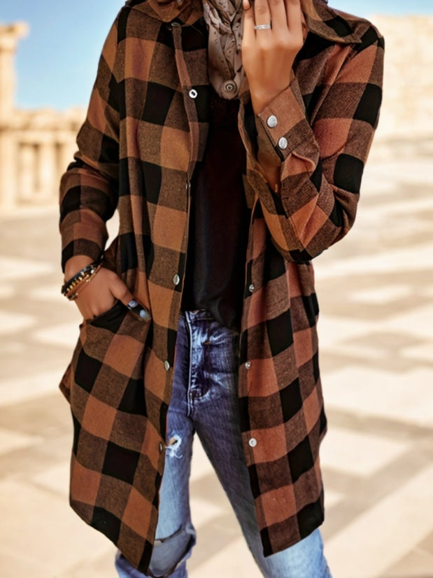 Plaid Print Button Front Shirt