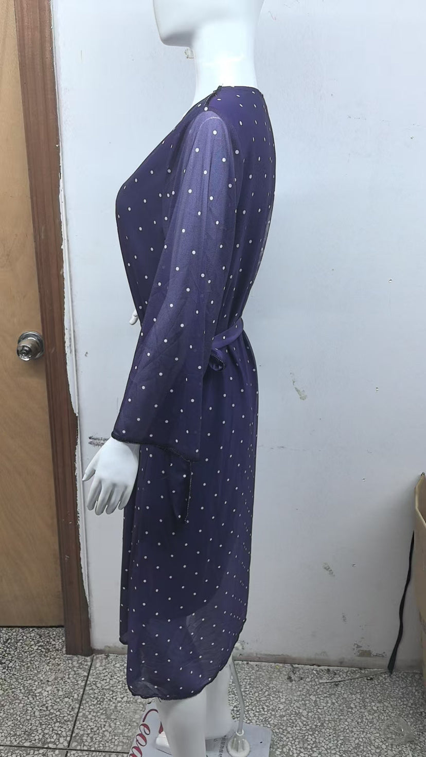 Women's 34 Sleeves Round Neck Dress