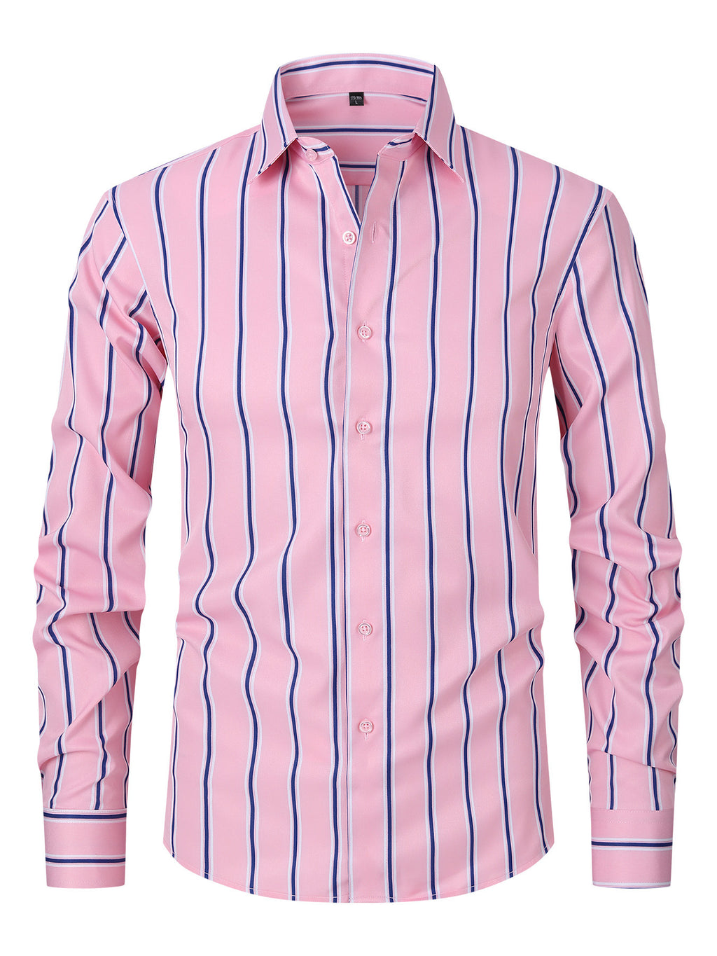 Men's Striped All-matching Ice Silk Long Sleeve Shirt
