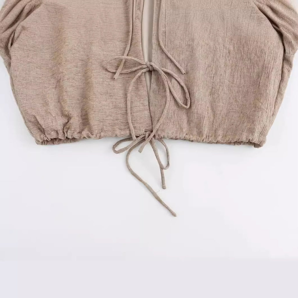 All-matching New Chinese Style Round Neck Short Coat