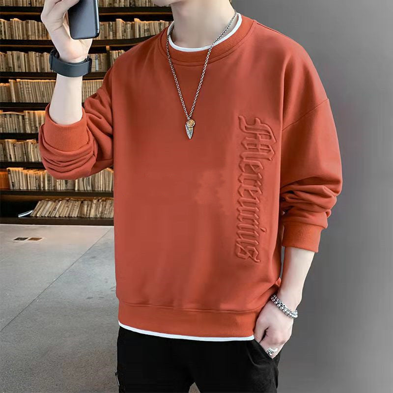 Thin Men's Sweater T-shirt Round Neck Bottom Shirt Loose