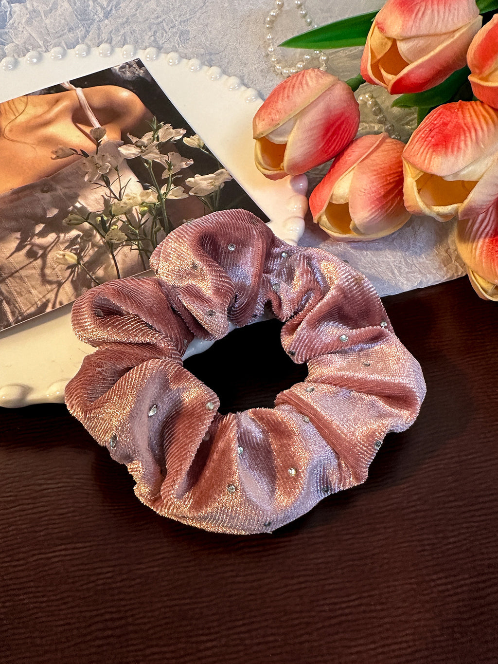 Korean Velvet Ring With Diamond Flannel Simple Headband Hair Accessories Elastic Flannel